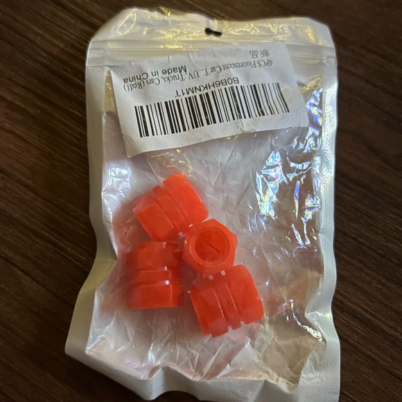 Red Glow In the Dark Tire Stem Caps - Picture 2 of 3
